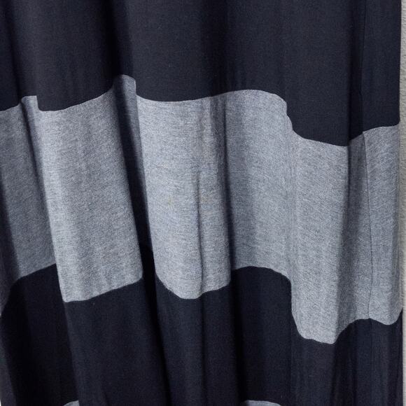 GAP Women’s Maxi Dress Black Gray Stripe Retro Softstripe Colorblock 90s Large - Picture 5 of 8